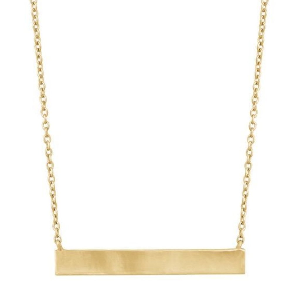 14kt Gold Plated Silver  Bar Necklace Engravable